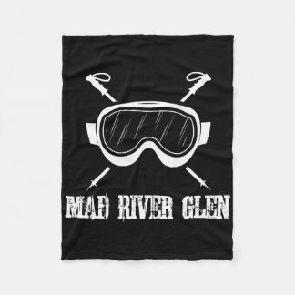 Mad River Glen Vermont Rustic Ski Skier Skiing Gog Fleecefilt