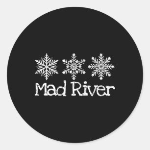 Mad River Mountain Ohio Ski Skiier Skiing Snowflak Runt Klistermärke
