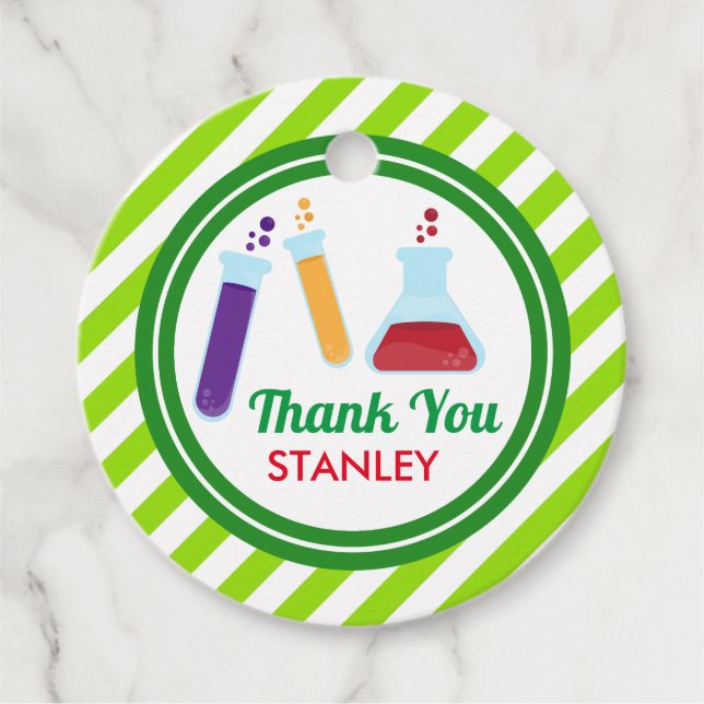 Mad Science Birthday Baby Shower Gåvor Etiketter (Framsida)