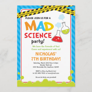 Mad Science Birthday bjudande/Mad Scientist Inbjudningar