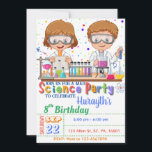 Mad Science Birthday Call for Twillingars Inbjudningar<br><div class="desc">Akta dina gäster med detta färgstarka vetenskapsman födelsedagsfest inbjudan, särskilt för twillingarnas bror och syster med vetenskapliga inslag som experimentellt verktyg och två vetenskapsmän som gör ett experiment, färgstarka prickar är för bakgrunden. Lägg helt enkelt till din händelseinformation i den här lättförståeliga mallen för att göra den till en inbjudan...</div>