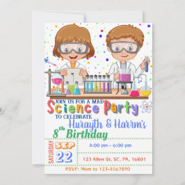 Mad Science Birthday Call for Twillingars Inbjudningar