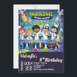 Mad Science Birthday-inbjudan till Boy & Girl Inbjudningar<br><div class="desc">Akta dina gäster med det här färgstarka vetenskapsprogrammet födelsedagsfest inbjudan,  med vetenskapliga inslag som experimentellt verktyg och forskare som gör experiment. Lägg helt enkelt till din händelseinformation i den här lättförståeliga mallen för att göra den till en inbjudan av typen "one-of-a-natura" Se butiken för matchande artiklar</div>