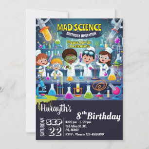 Mad Science Birthday-inbjudan till Boy & Girl Inbjudningar
