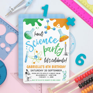 Mad Science Colorful Birthday Inbjudningar