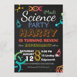Mad Science Lab Chalkboard Party Birthday Anpassni Inbjudningar