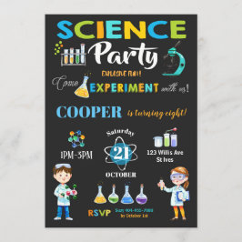 Mad Science Party Birthday bjudande Boy Inbjudningar
