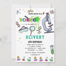 Mad Science Party Birthday bjudande Inbjudningar