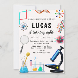 MAD Science Party Birthday bjudande Inbjudningar