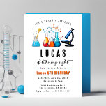 Mad Science Party Birthday bjudande Inbjudningar<br><div class="desc">Ignorera nyfikenhet och fira i stil med vårt vetenskapligt temade födelsedagsfest inbjudan! Perfekt för unga forskare och nyfikna tänkare, dessa inbjudningar kännetecknas av roligt och färgstarka mönster som inspirerats av kemi, biologi och rymden. Anpassa med din information om party och låt dina gäster veta att de är i en dag...</div>
