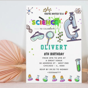 Mad Science Party Birthday bjudande Inbjudningar