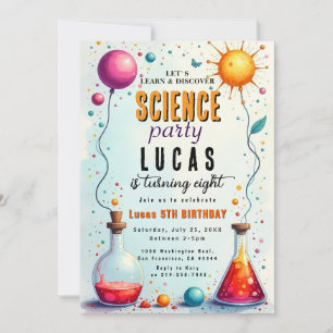 Mad Science Party Birthday bjudande Inbjudningar