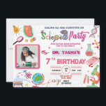 Mad Science Party-födelsedagsinbjudan för flickor Inbjudningar<br><div class="desc">Förbluffa dina gäster med den här färgstarka vetenskapen födelsedagsfest inbjudan som innehåller science inslag germs microscope globe Experims verktyg. Du kan lägga till bild och bild i bakgrunden. Lägg helt enkelt till din händelseinformation i den här lättförståeliga mallen för att göra den till en inbjudan av typen "one-of-a-natura"</div>