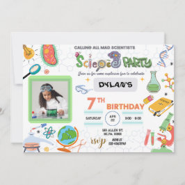 Mad Science Party, Scientist Birthday-inbjudan Inbjudningar