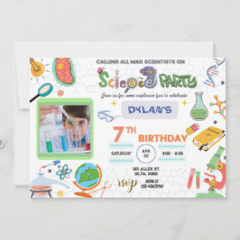 Mad Science Party, Scientist Birthday-inbjudan Inbjudningar