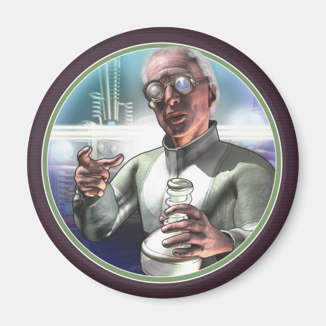 Mad Scientist #1 Round Magnet (Framsidan)