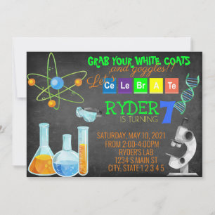 Mad Scientist Birthday Inbjudningar