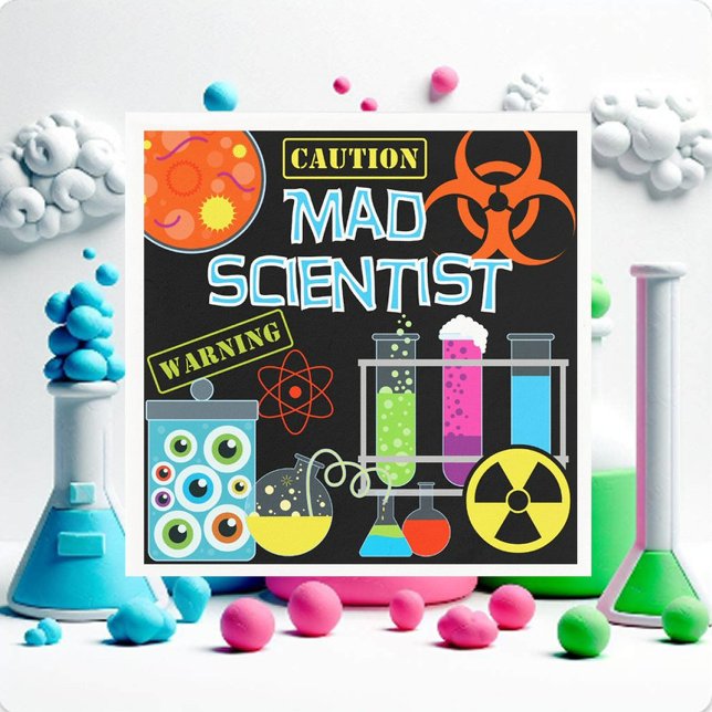 Mad Scientist Birthday Papper Napkins Pappersservett (Skapare uppladdad)
