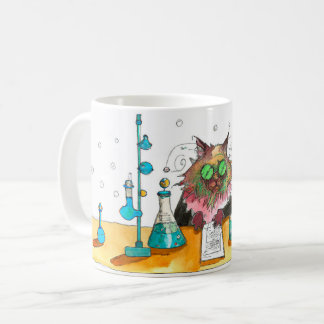 Mad Scientist Cat Mugg, Gift for Scientists Kaffemugg