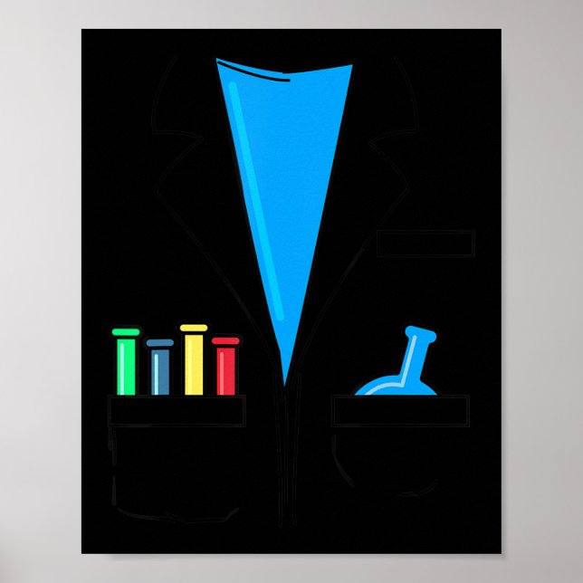 Mad Scientist Costume Nerd Chemistry Roligt Scienc Poster (Framsidan)
