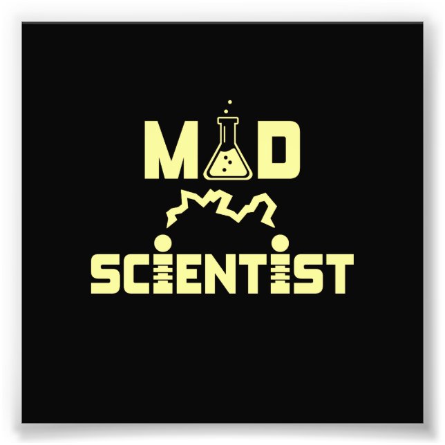 Mad Scientist Electric Science Beaker Fototryck (Framsidan)