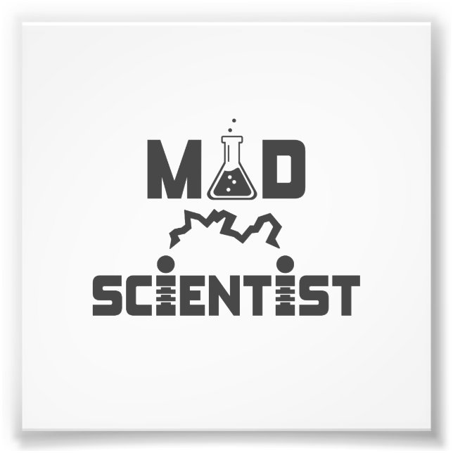 Mad Scientist Electric Science Beaker Fototryck (Framsidan)