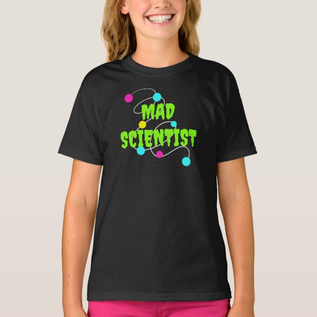 Mad Scientist Girls' T-Shirt (Framsida)