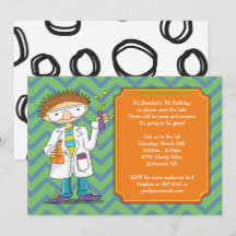 Mad Scientist-inbjudan: Brunette Boy Potions