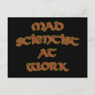 Mad Scientist på vykort för arbete