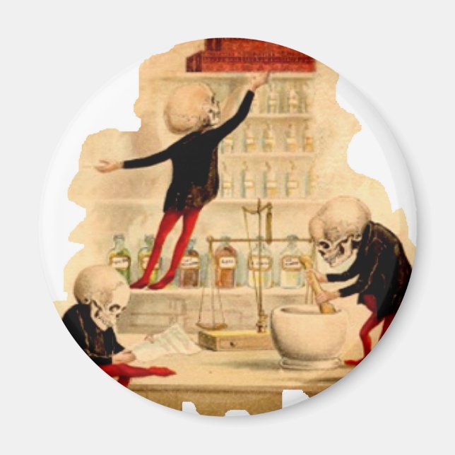 Mad Scientist Skeletons Magnet (Framsidan)