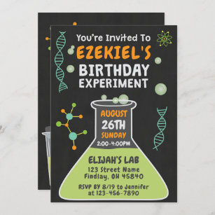 Mad Scientist Slime Birthday Experiment Party Inbjudningar