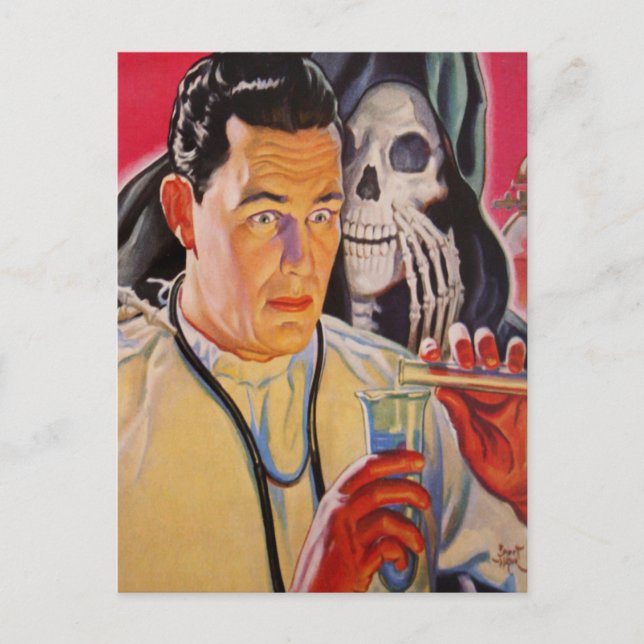 Mad Scientist Vykort (Framsida)