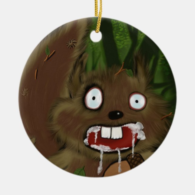 Mad Squirrel Julgransprydnad Keramik (Framsidan)