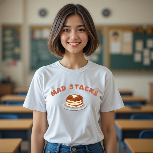Mad Stack Pancake T-Shirt Funny Food (Skapare uppladdad)