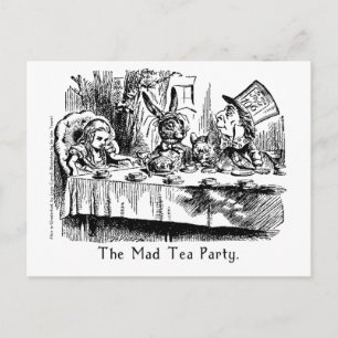 Mad Tea Party Alice i underlandskortet Vykort