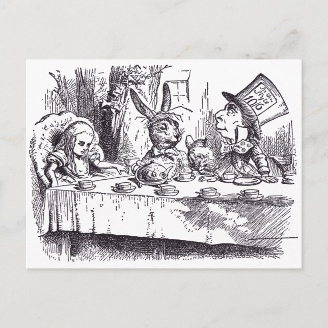 Mad Tea Party Vykort (Framsida)
