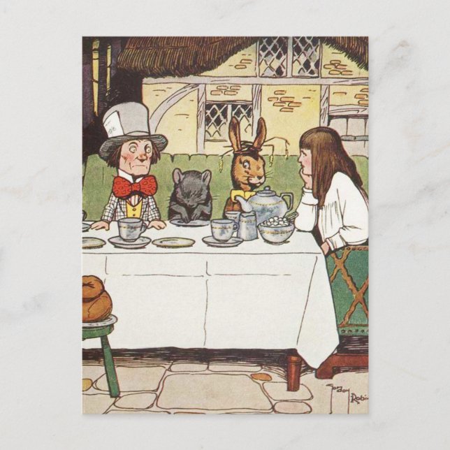 Mad Tea Party Vykort (Framsida)
