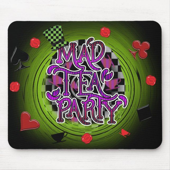 MAD TEA PARTY Whimsical Decor Computer Mouse Pad Musmatta (Framsidan)