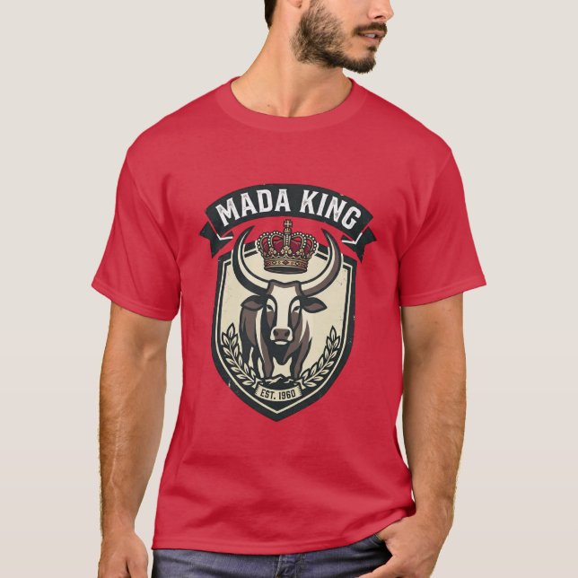 MADA KING | Malagasy Zebu Madagascar T-Shirt (Framsida)