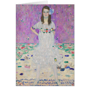 Mada Primavesi av Gustav Klimt Girl i Lila Hälsningskort