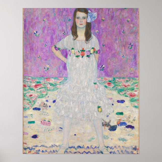 Mada Primavesi av Gustav Klimt Girl i Lila Poster (Framsidan)