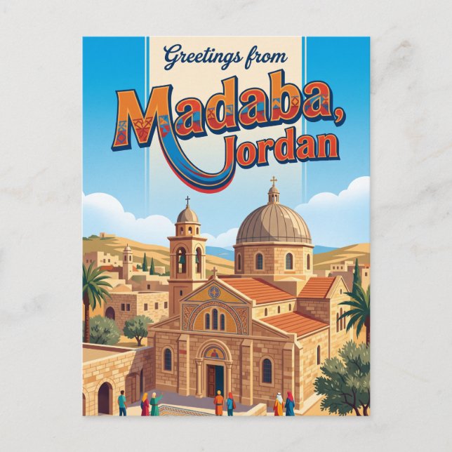 Madaba Jordan Vykort (Framsida)