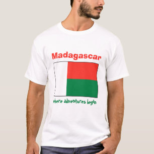 Madagascar flagga + Karta + TextT-tröja Tröja
