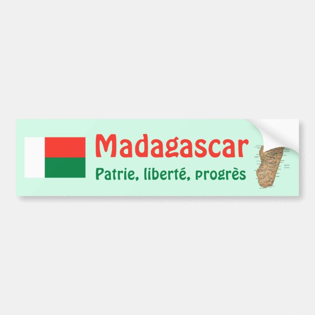 Madagascar flagga + Kartabildekal Bildekal (Framsidan)