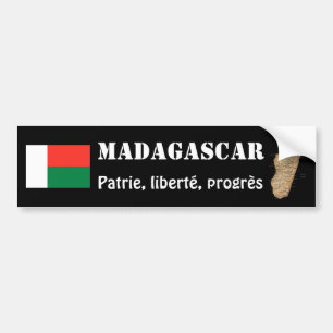 Madagascar flagga + Kartabildekal Bildekal