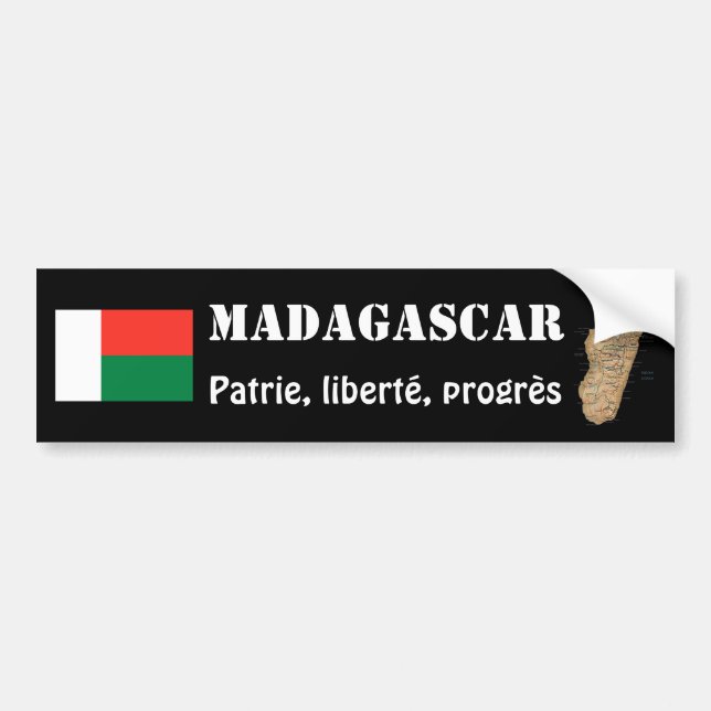 Madagascar flagga + Kartabildekal Bildekal (Framsidan)