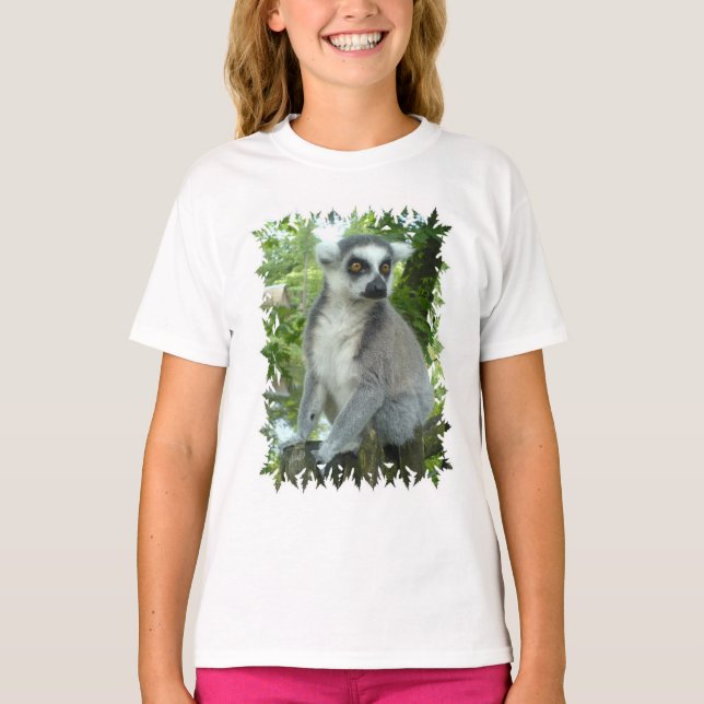 Madagascar Lemur Girl's T-Shirt (Framsida)