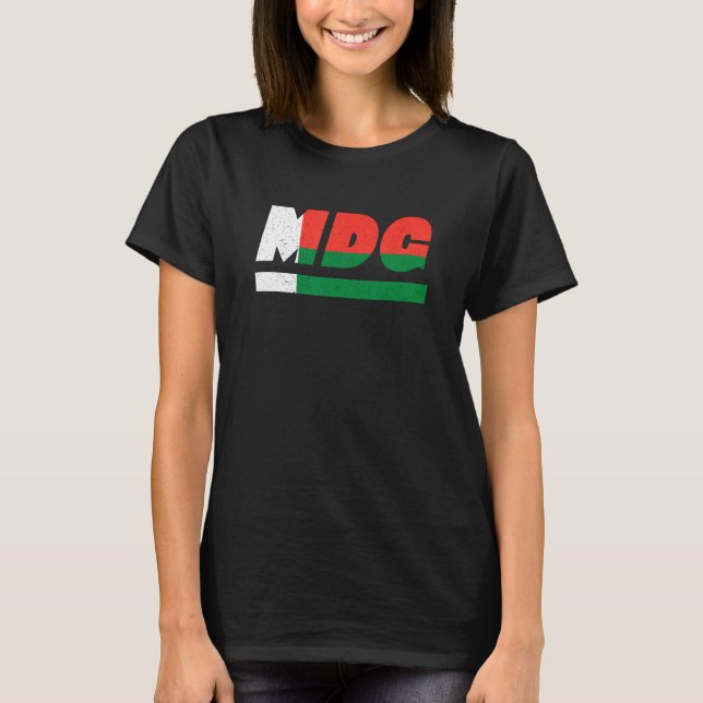 Madagascar MDG Madagasikara Outfit with Flag T Shirt (Framsida)