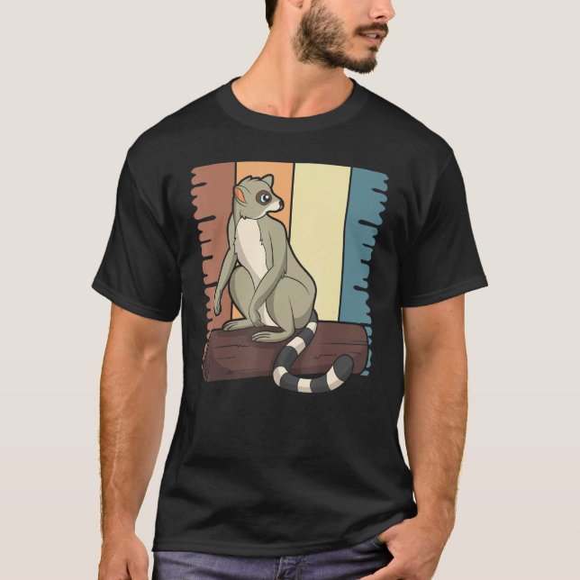 Madagascar Sifakas Zoo Animal Monkey Retro Lemur T Shirt (Framsida)