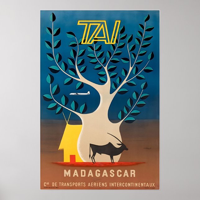 Madagascar Travel Poster Africa Art African Print  (Framsidan)